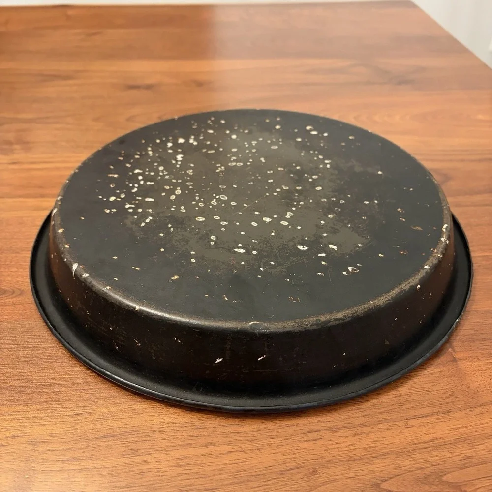 Vintage Metal Round Tray Floral Decor